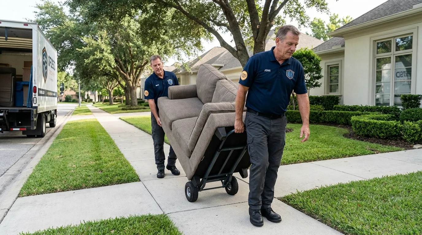 Local residential moving crew loading furniture in Niagara Falls, NY